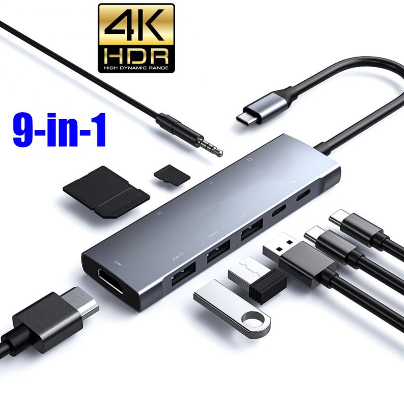 Usb  ŷ ̼ 9-in-1  Ʈ ŷ ̼-HDMI ȣȯ SD/TF  Ʈ Usb 3.0, Ʈ ƺ 
